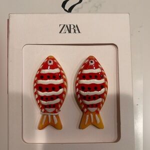 Zara Fish Statement Earrings New